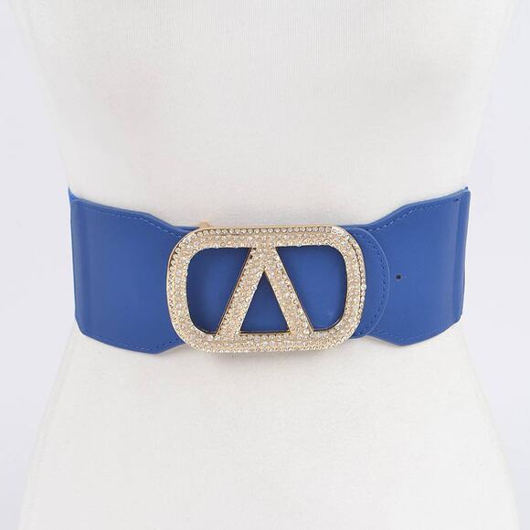 Rhinestone Buckle Elastic Belt main image 8